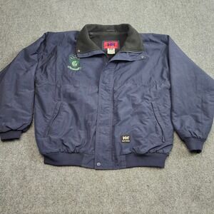 Helly Hansen Windbreaker Jacket L Navy Glendale Country Club Golf Bellevue WA